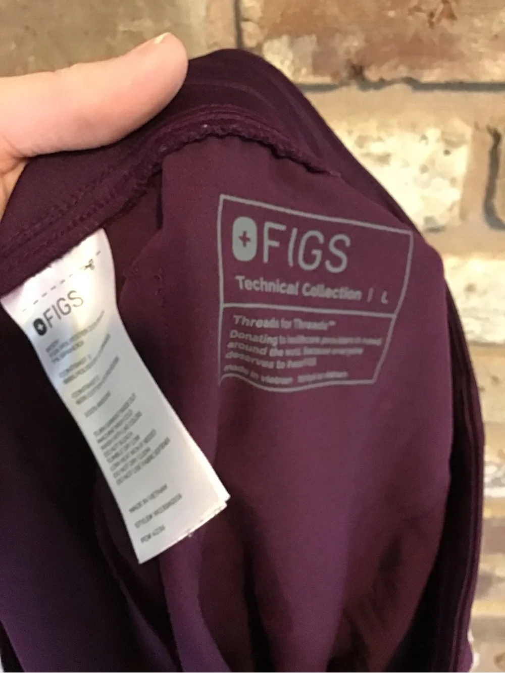FIGS Women's Plum Jogger Set with Orange Drawstring L